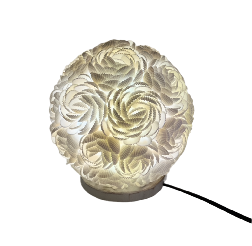 Lampe Ronde en Coquillages – Artisanat Bali, Élégance Côtière - Boho