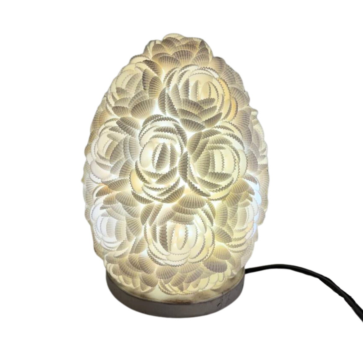 Lampe Ovale en Coquillages – Artisanat Bali, Élégance Côtière - Boho