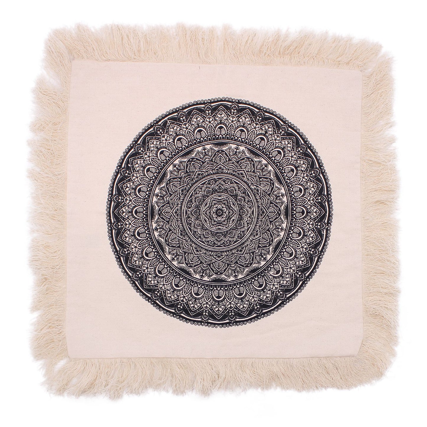 Traditional Mandala Cushion - 45x45cm - black