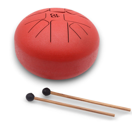 Med Steel Tongue Happy Drums Om Red- 22x16cm