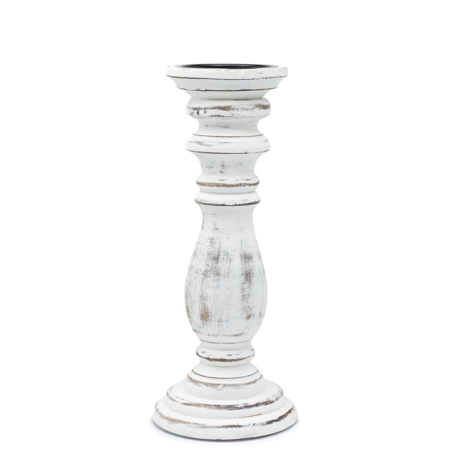 Classic Candle Stand - Whitewash - 30x10cm - Medium