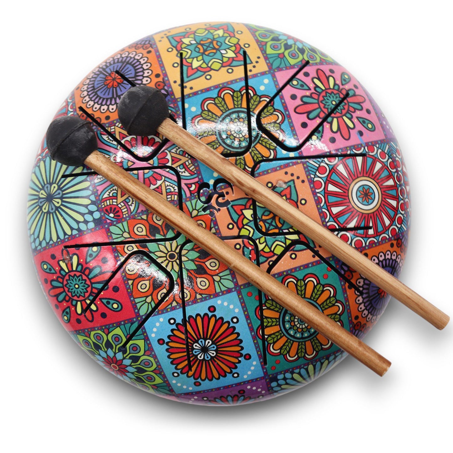 Med Steel Tongue Happy Drums Multi Coloured - 17x13cm