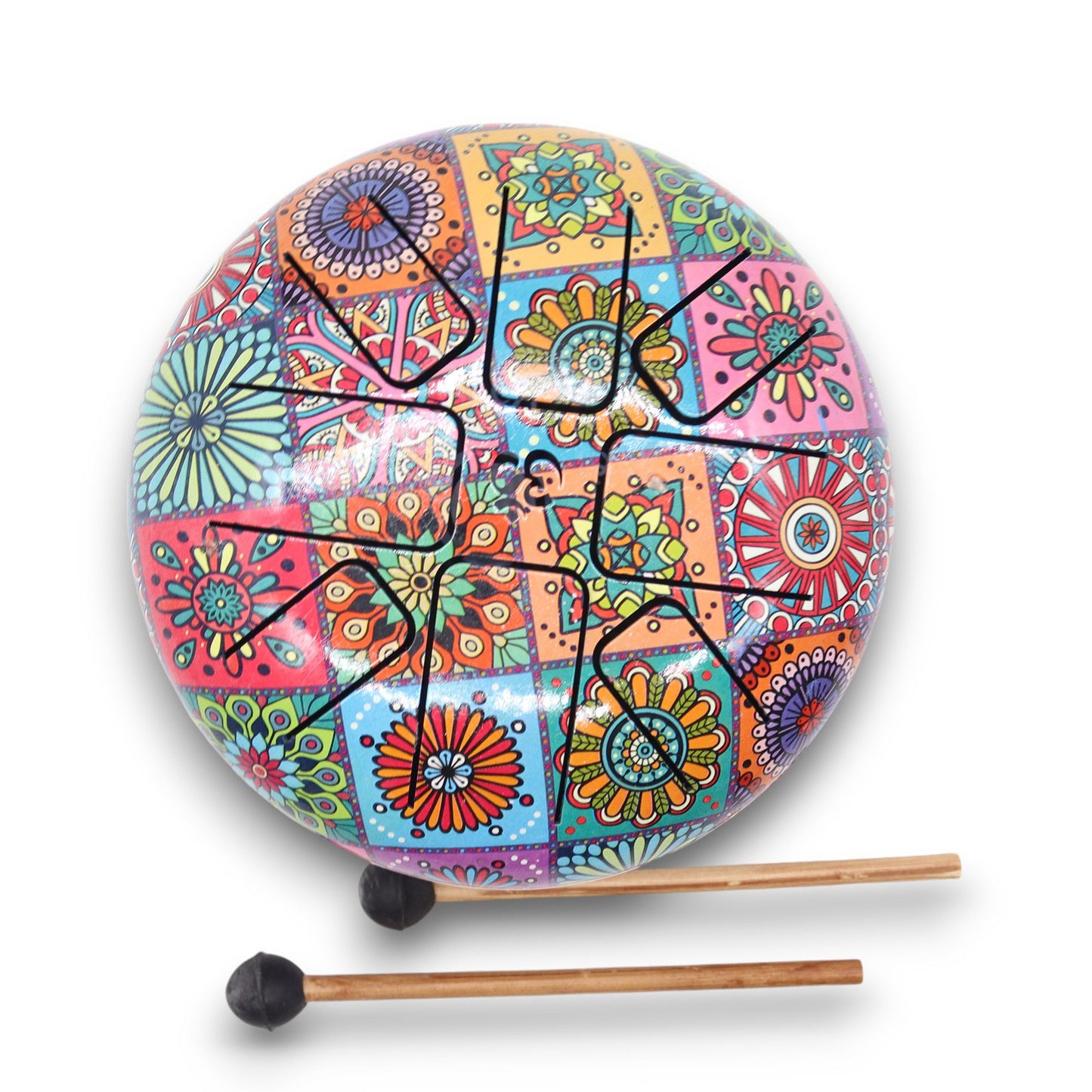 Med Steel Tongue Happy Drums Multi Coloured - 17x13cm
