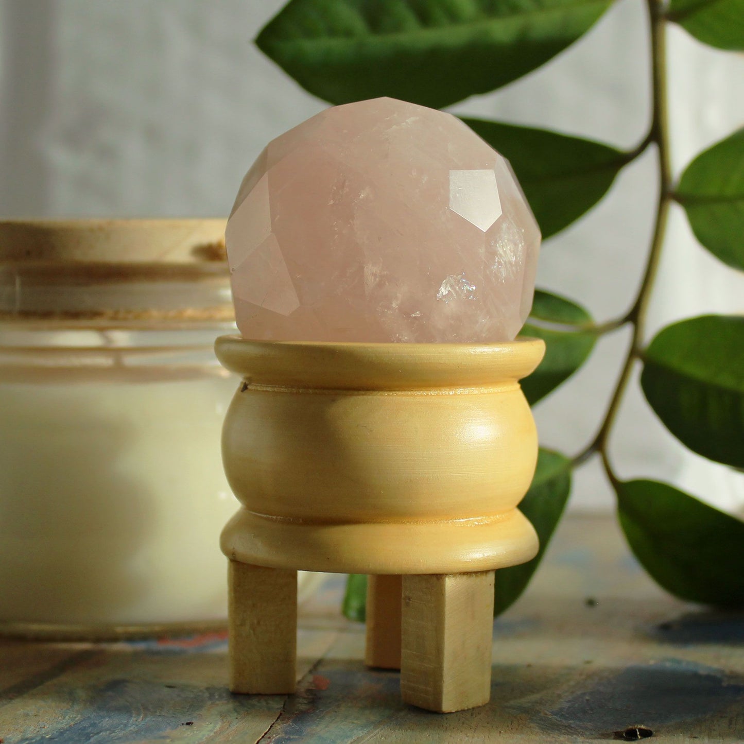 Gemstone Faceted Healing Ball & Stand - Amethyst