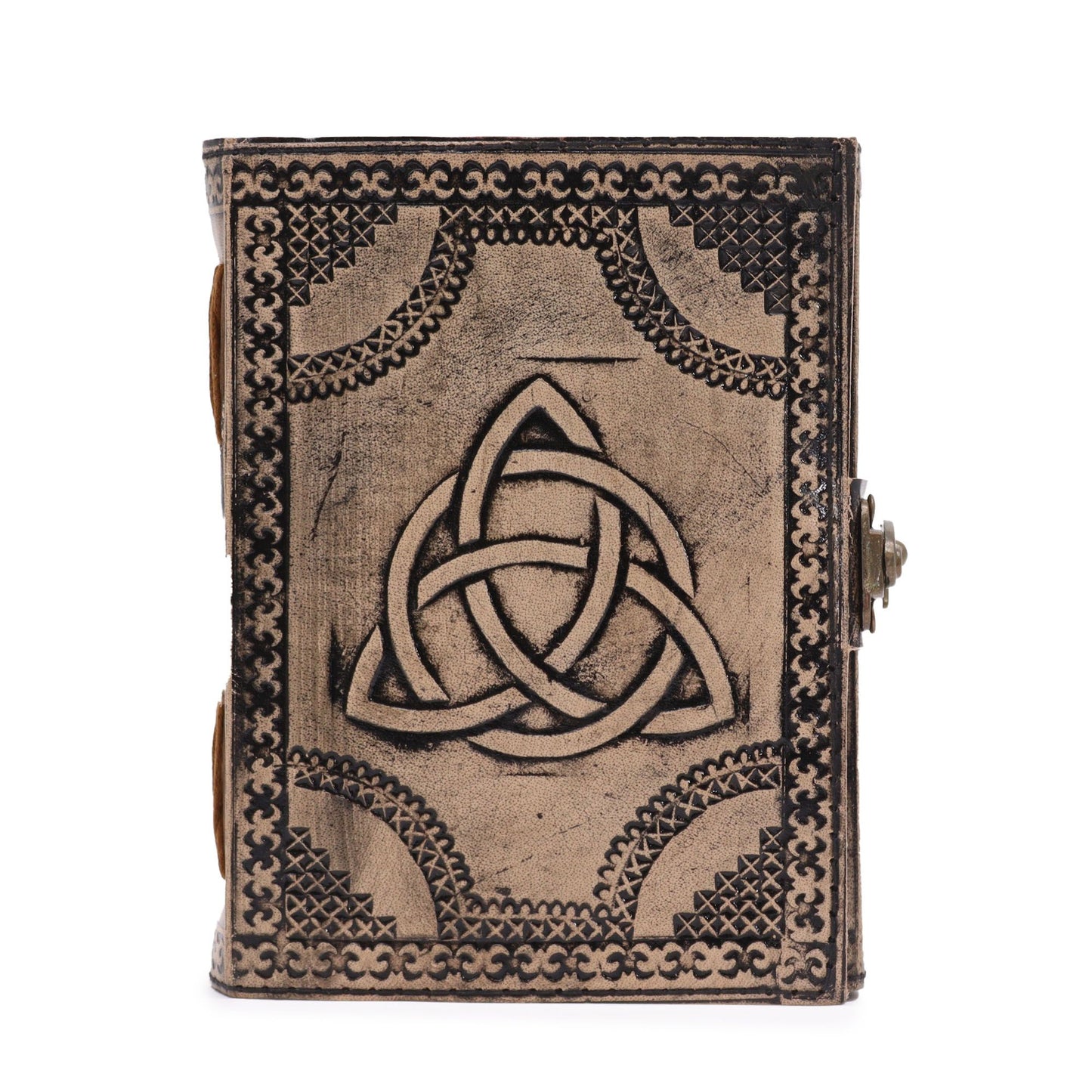 Circle Triquetra - Esoteric Notebook - Red Tan - 200 pages Stich Edge- 17.5x12.5x3cm