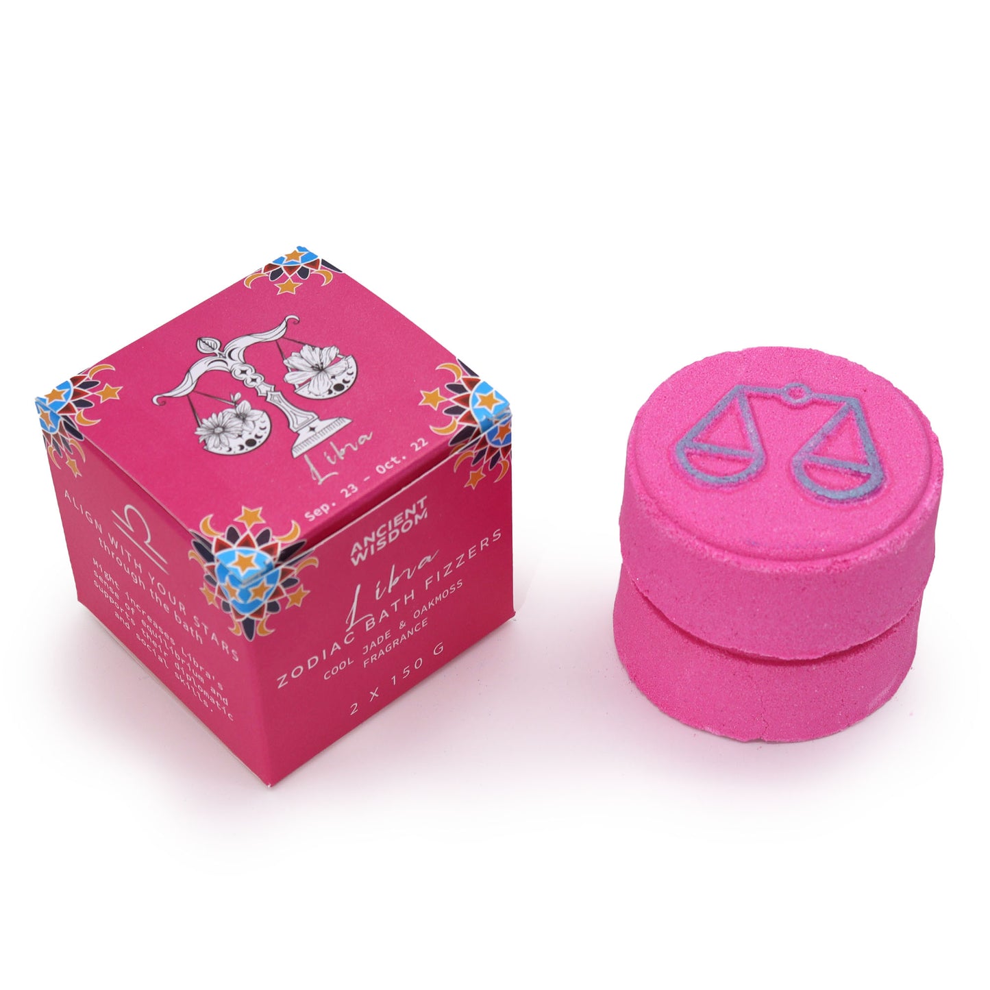 Offrez un coffret magique au balance : 2 bombes de bain artisanales avec horoscope surprise. Idéal pour un moment de détente cosmique et astrologique !