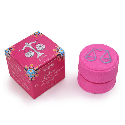 Offrez un coffret magique au balance : 2 bombes de bain artisanales avec horoscope surprise. Idéal pour un moment de détente cosmique et astrologique !