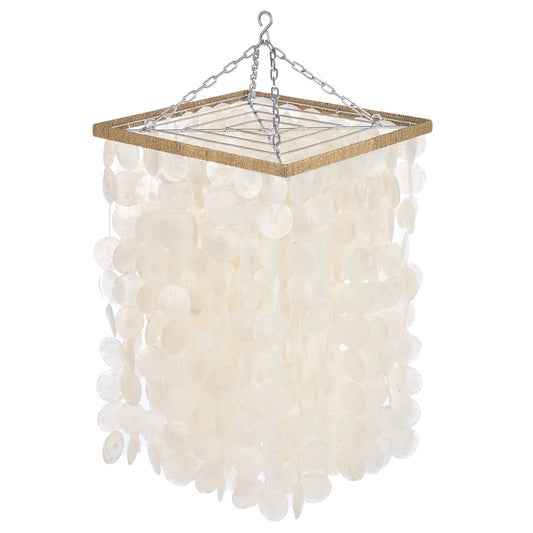 Lustre Balinais en Perles de Nacre - Murmures au Clair de Lune - Naturel (Taille M)