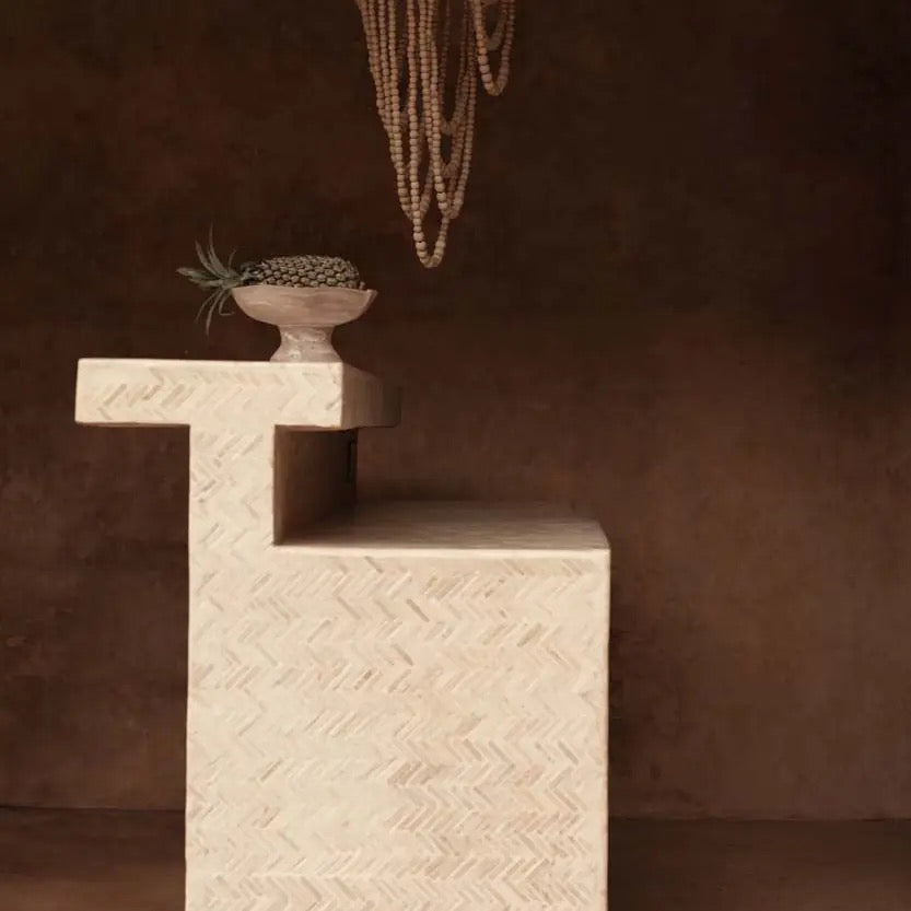 Grand Lustre en Perles de Bois Naturel - Suspension Boho Chic (Taille L)