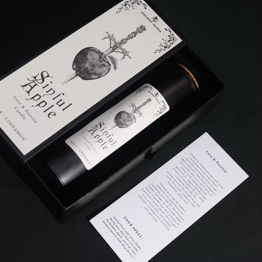 Bougie de purification de sorcières anciennes « Sinful Apple » – Pomme Pécheresse – Amour & Passion