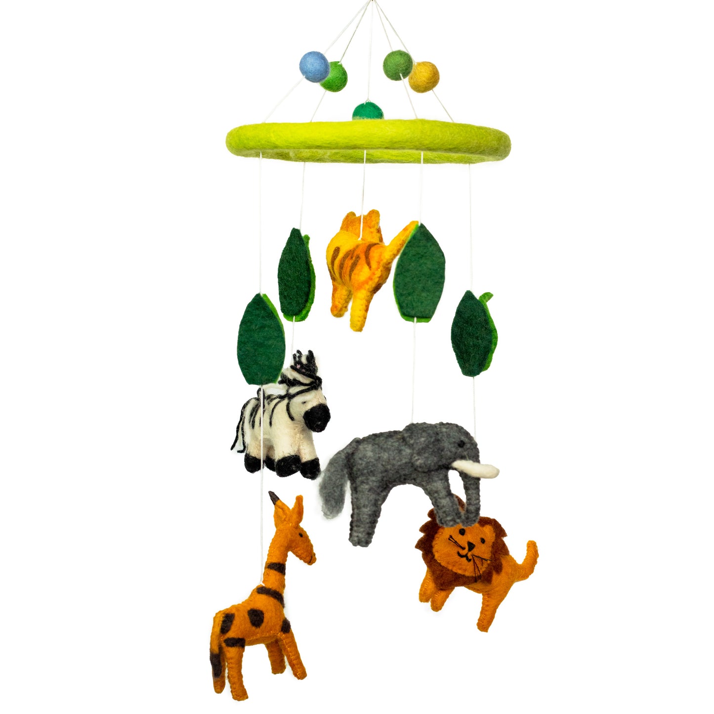 Mobile en feutre fait main Savane – Décoration pour chambre de bébé par Terre d'Artisanat