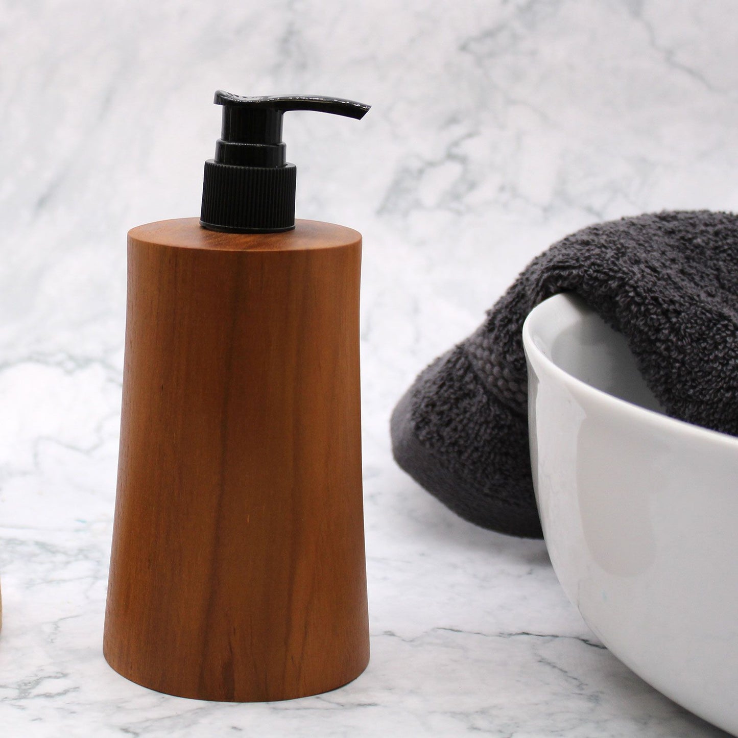 Natural Teakwood Soap Dispencer - Taper