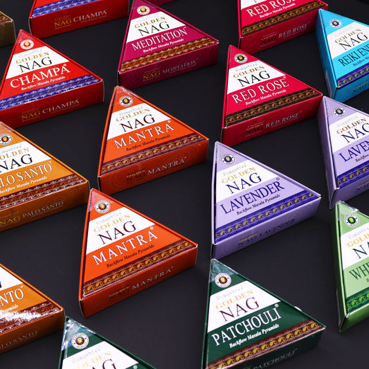 42g Jumbo Golden Nag - Patchouli Back Flow Incense Cones