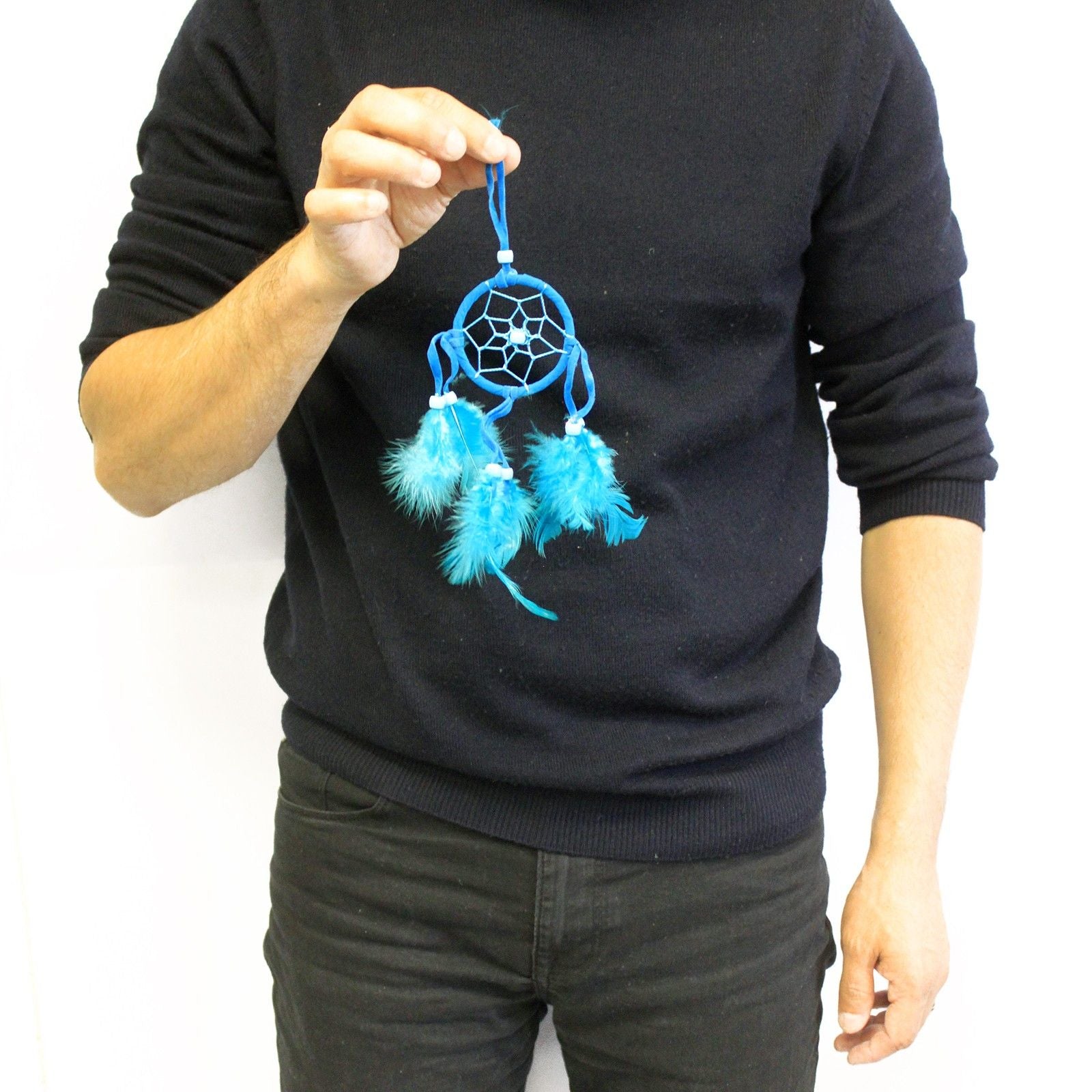 Bali Dreamcatcher - Small Round - Black/White/Red
