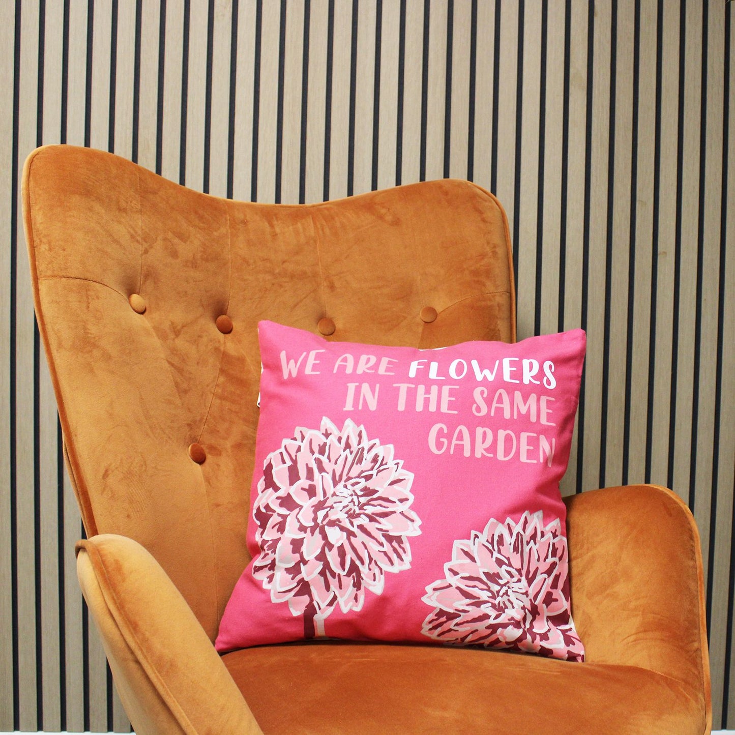 Printed Cotton Cushion Cover - We are Leaves - Natural